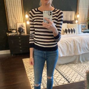 Sheer Navy & White Stripe Sweater